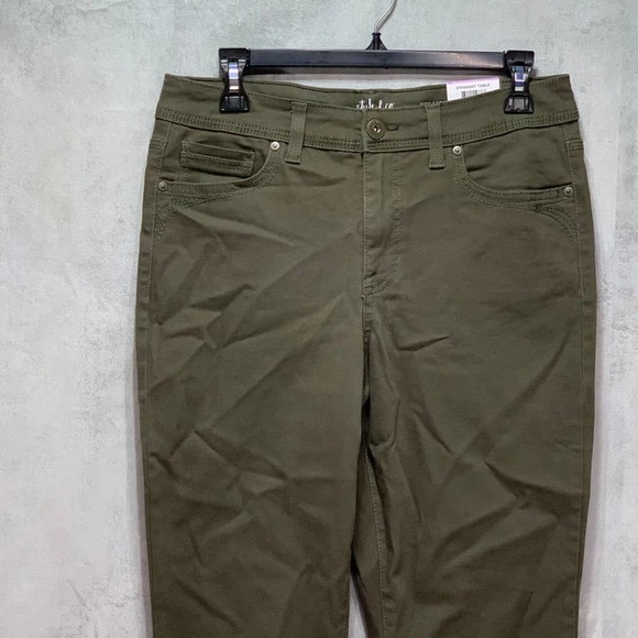 Style & Co Deep Moss Green Straight Leg High Rise - Picture 3 of 8